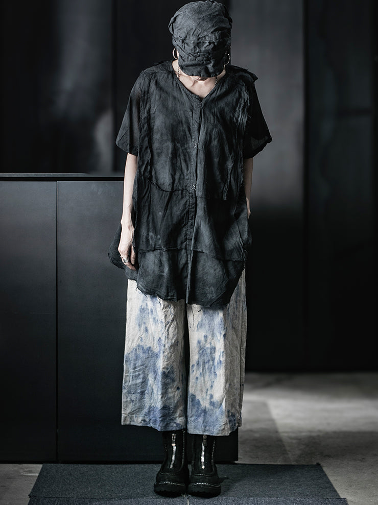 ATELIER SUPPAN<br>WOMENS Torn SHIRT short sleeve / E26-55