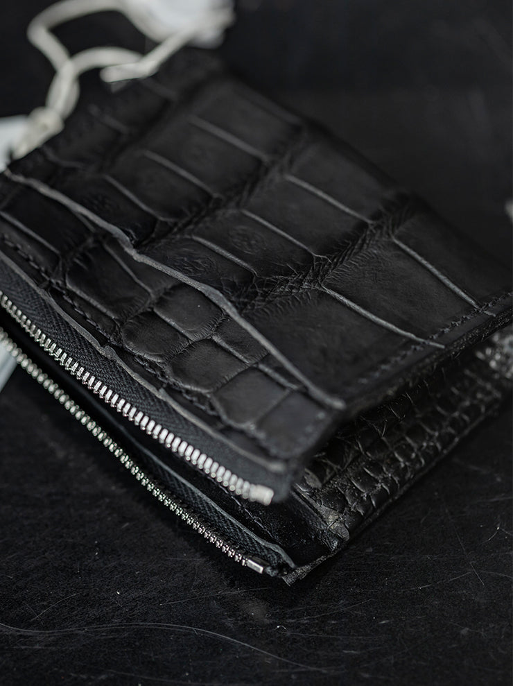 GUIDI<br> Leather Wallet W7 BLKT / ALLIGATOR MISSISSIPPIENSIS