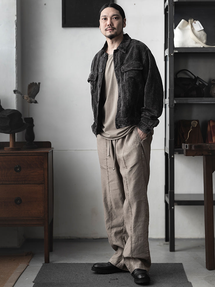 TOTUM<br>MENS ベルベットジャケット / Washed Black