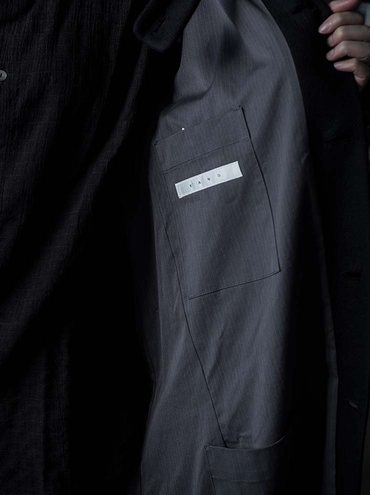 K'ANG<br> UNISEX OVERSIZE SINGLE BREASTED WITH COLLAR CLOSER COAT / BLACK