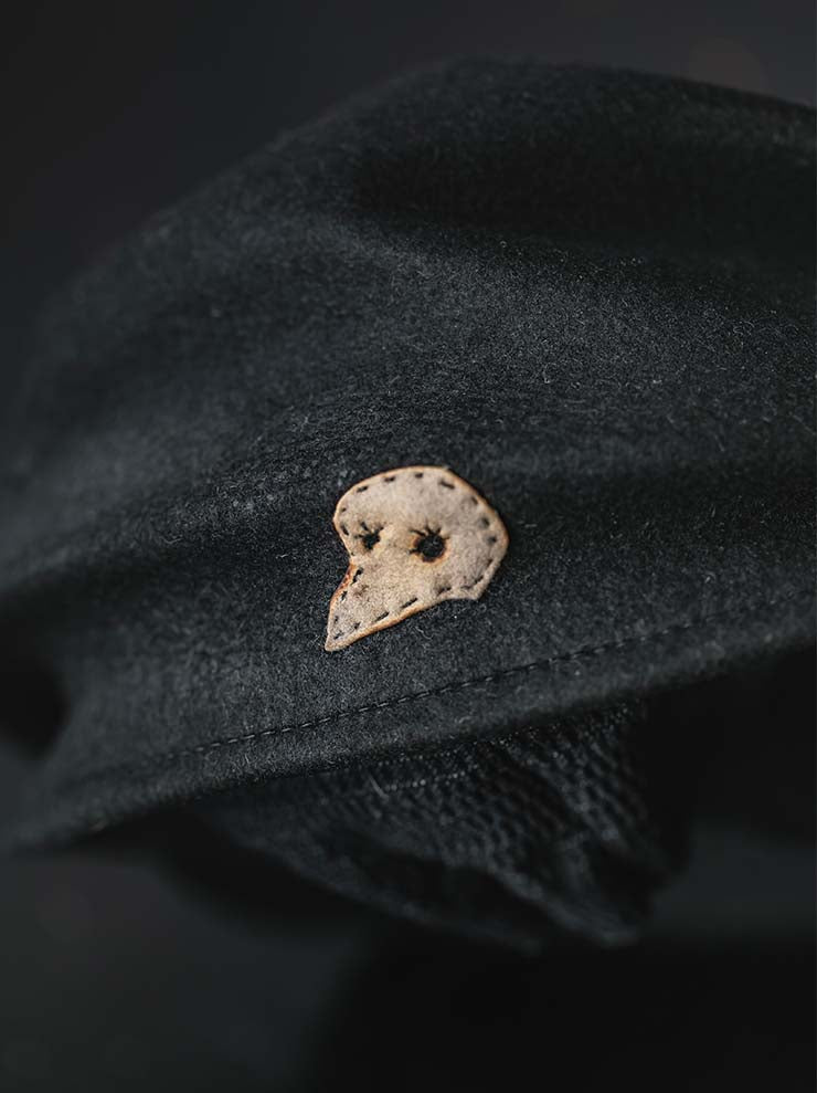 HORISAKI<br>ONE OF A KIND COLLECTION ラビットファーフェルトハードバーンハット OOAK25 NO.117/ BLACK HB