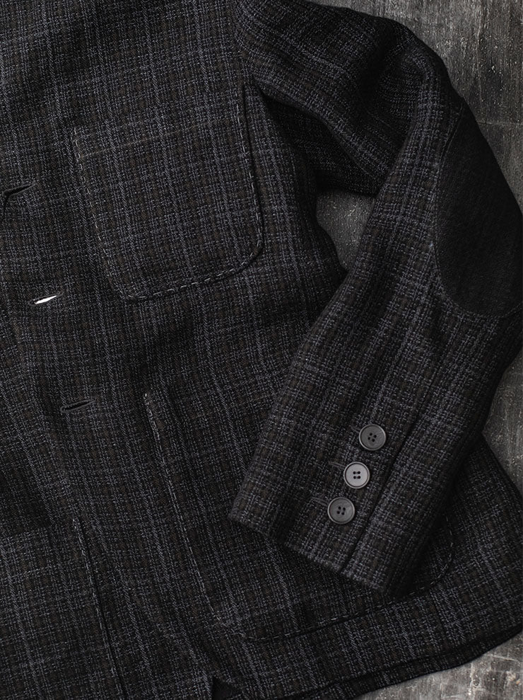 K'ANG<br> MENS WORKER / ELBOW PROTECT PATCH JACKET / OFF BLACK