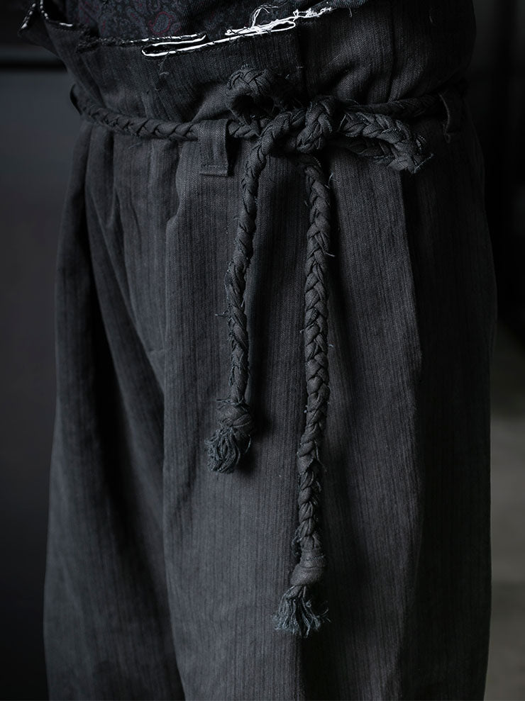 MONAD<br> Udoma Full wide leg high waisted Belt Pant / Black