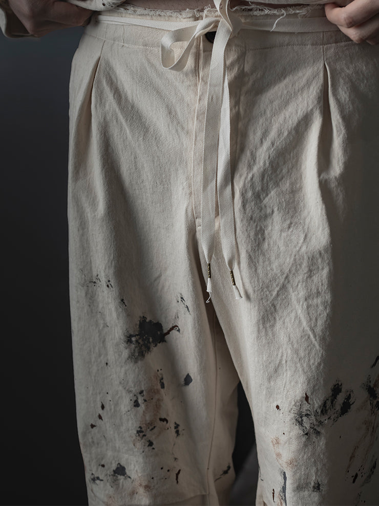 individual sentiments<br />UNISEX ペイントトラウザー / ECRU