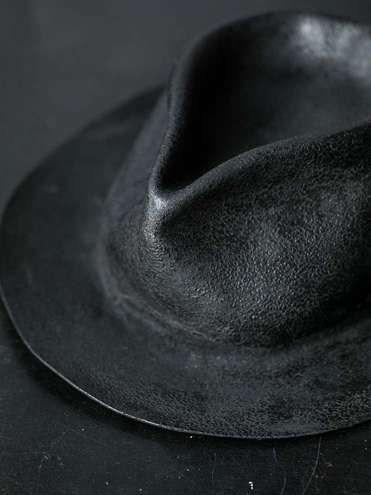 HORISAKI<br> Rabbit fur felt hard burnt hat RHB006 / BLACK