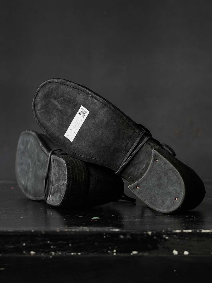 GUIDI<br>MEN'S CLASSIC DERBY SOLE LEATHER 992X BLKT / HORSE FULL GRAIN