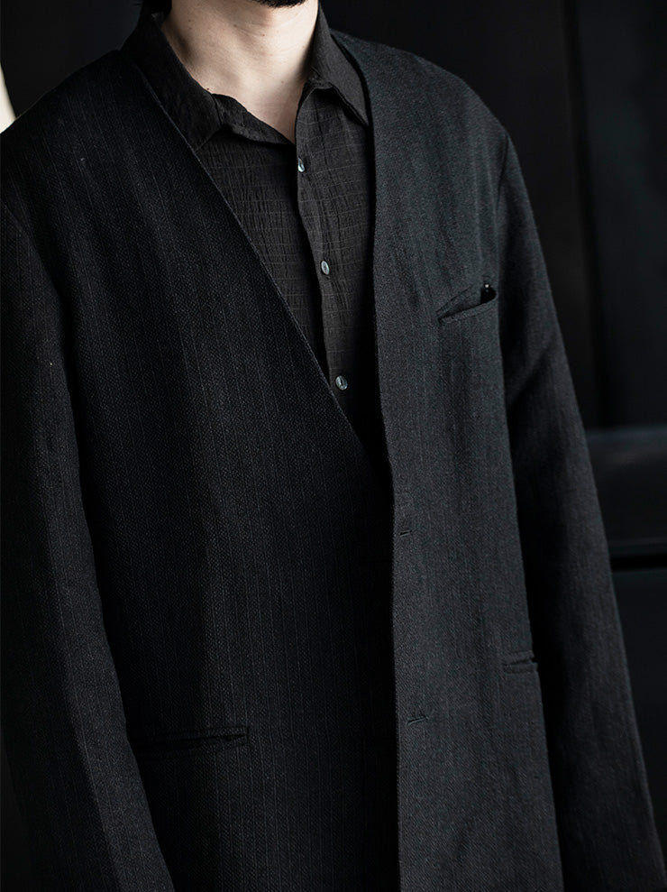 K'ANG<br> UNISEX OVERSIZE DETACHEBLE-REVERS COAT / OFF BLACK