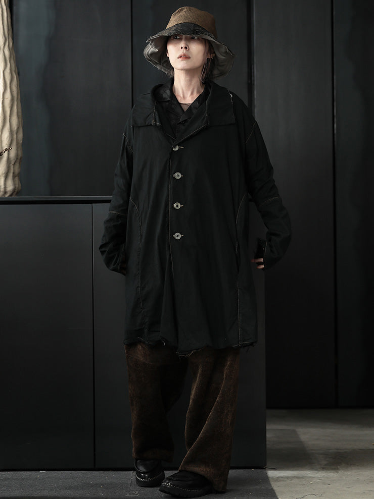 OLUBIYI THOMAS<br>UNISEX ステッチビックカラーコート/ Overdyed Dark Green