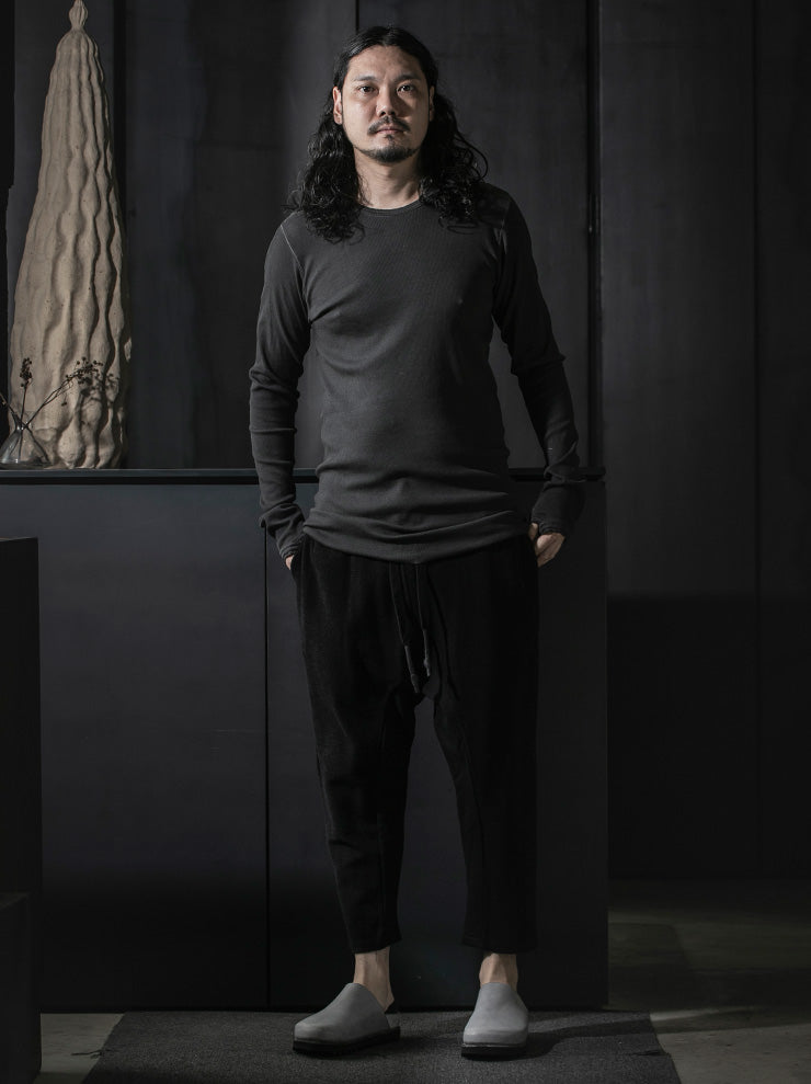 69 by ISAAC SELLAM<br> MENS semi-raglan long sleeve T-shirt / PLOMB