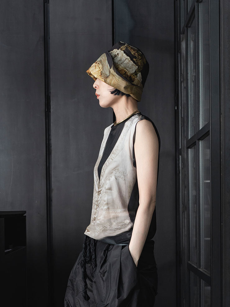 IA LONDON<br> PILGRIM HAT / LACE BOW PRINT
