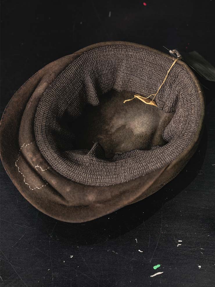 HORISAKI<br>ONE OF A KIND COLLECTION ラビットファーフェルトハンドダイハット OOAK25 NO.48 / BROWN MELANGE EB