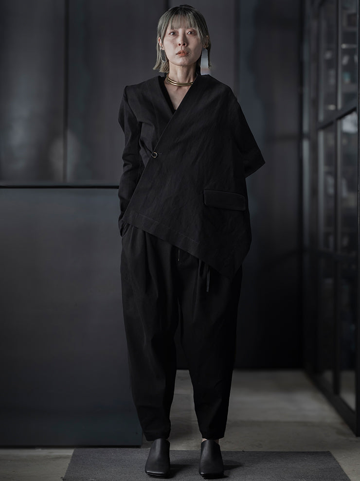 UMA WANG<br> WOMENS ASYMMETRIC JACKET / BLACK