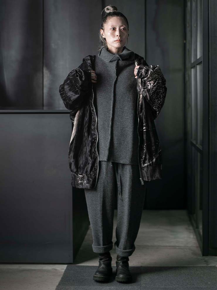 individual sentiments<br />UNISEX  エラステックウエストイージートラウザー / medium gray