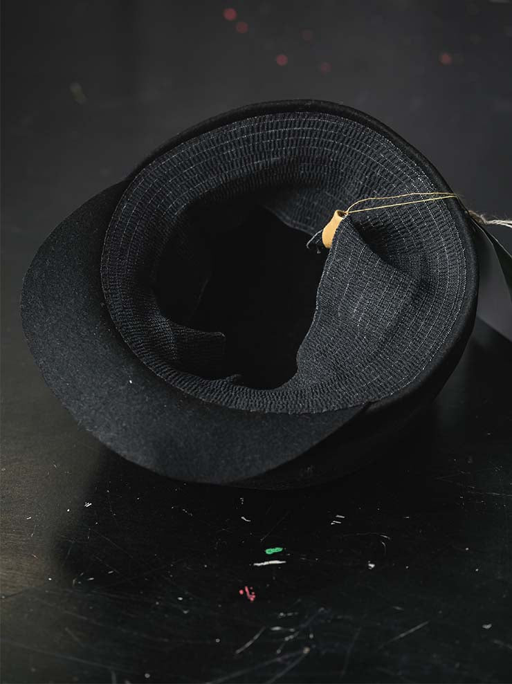 HORISAKI<br>ONE OF A KIND COLLECTION ラビットファーフェルトハードバーンハット OOAK25 NO.117/ BLACK HB
