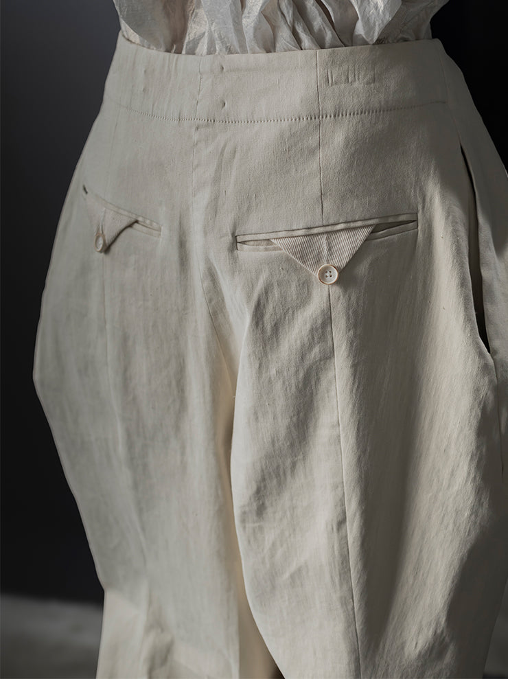 UMA WANG<br> WOMENS TACK TROUSER / OFF WHITE