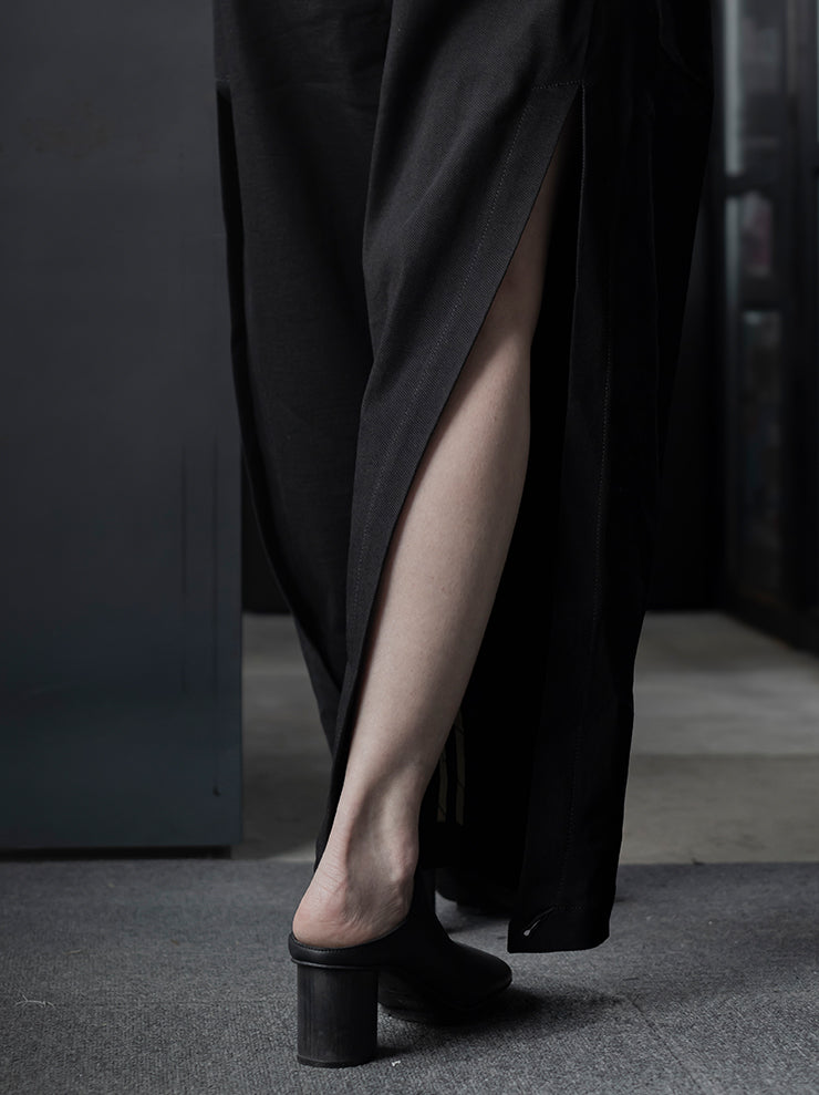 UMA WANG<br> WOMENS BACK OPEN TROUSER / BLACK