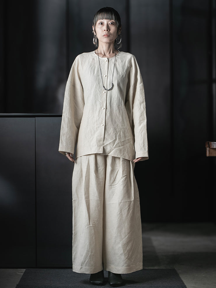 UMA WANG<br>WOMENS TATE TOP / OFF WHITE