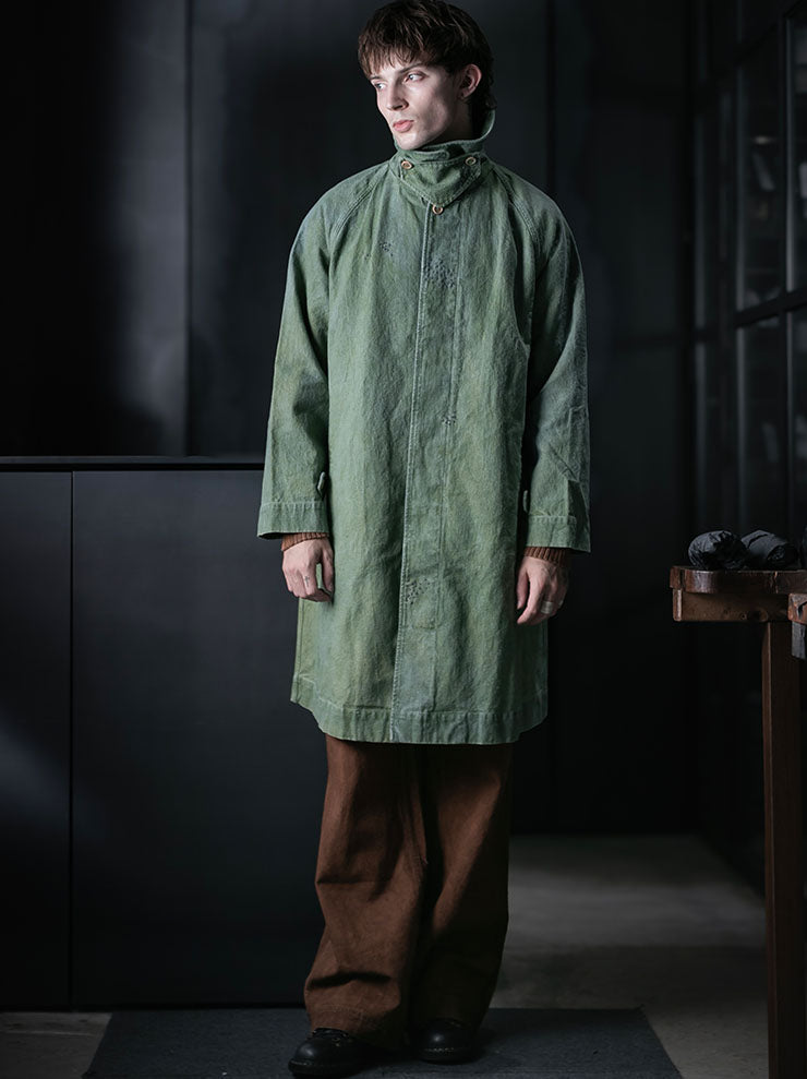 KINYAN LAM<br>UNISEX Natural Dye Raglan Sleeves Coat / GREEN