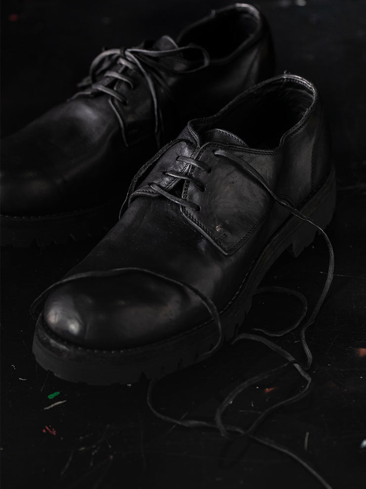 GUIDI<br> MENS Classic Derby Shoes 792V BLKT / HORSE