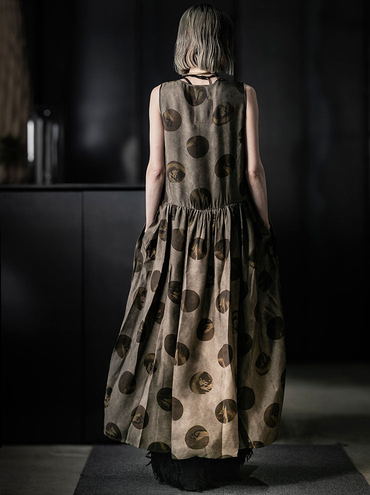 UMA WANG<br>WOMENS ARDAL DRESS / GREY×BROWN