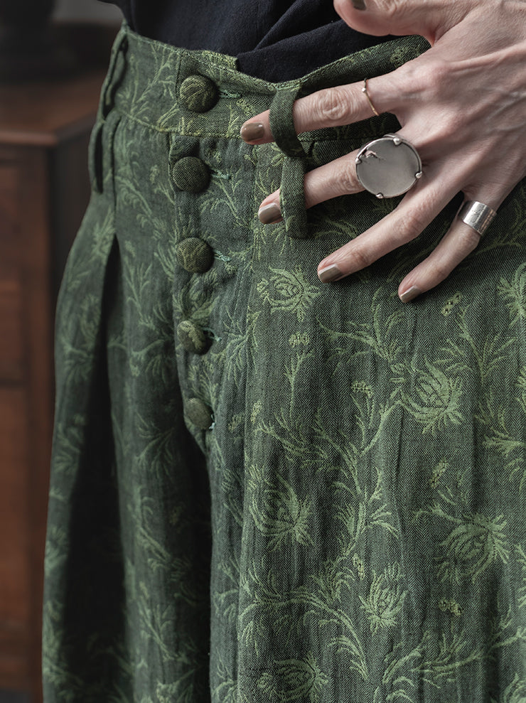 KINYAN LAM<br> WOMENS Natural Dye Jacquard Balloon Trousers / GREEN