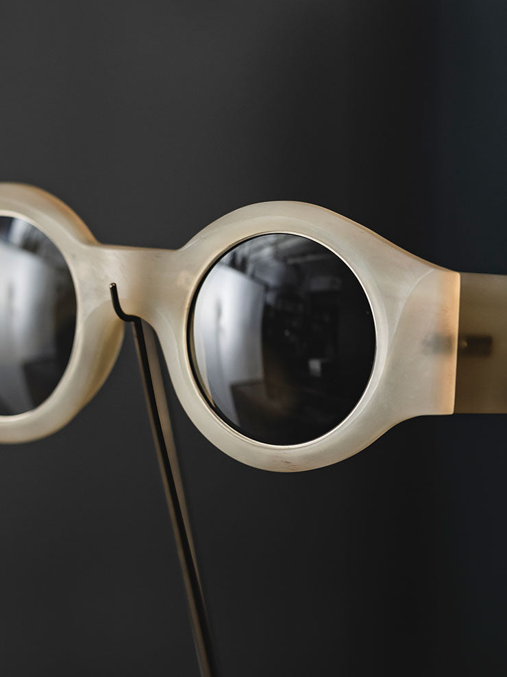 RIGARDS × UMA WANG<br> GENUINE HORN & TITANIUM FRAME SUNGLASSES / AMBER