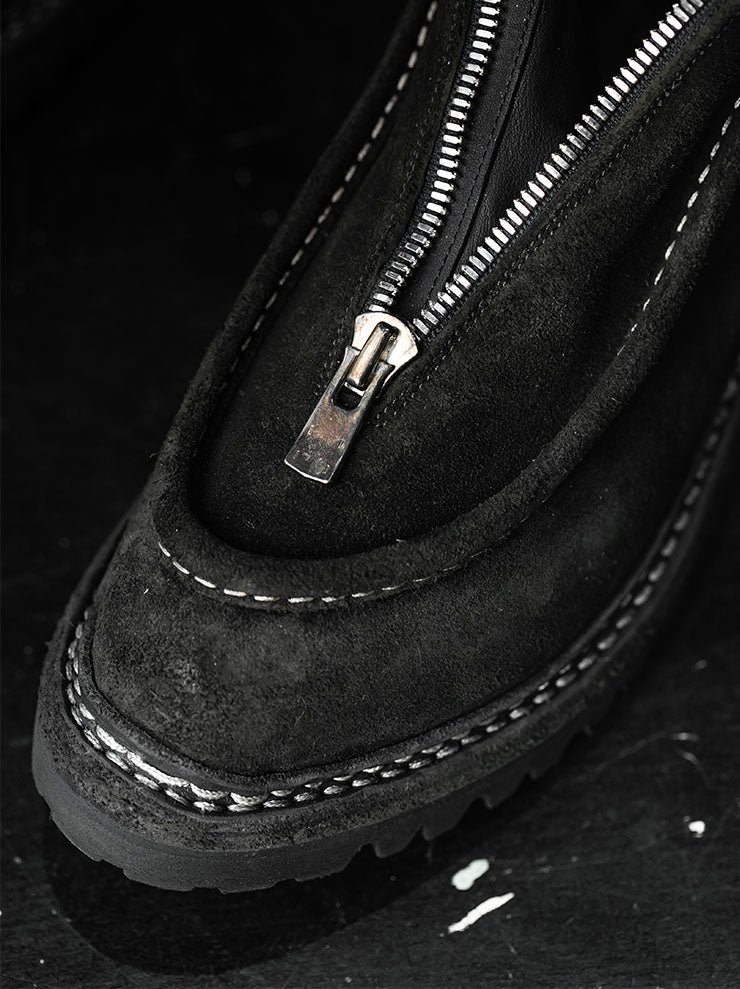 GUIDI<br> Men's Front Zip Paraboot NTP05FZ Black/Reverse Calf