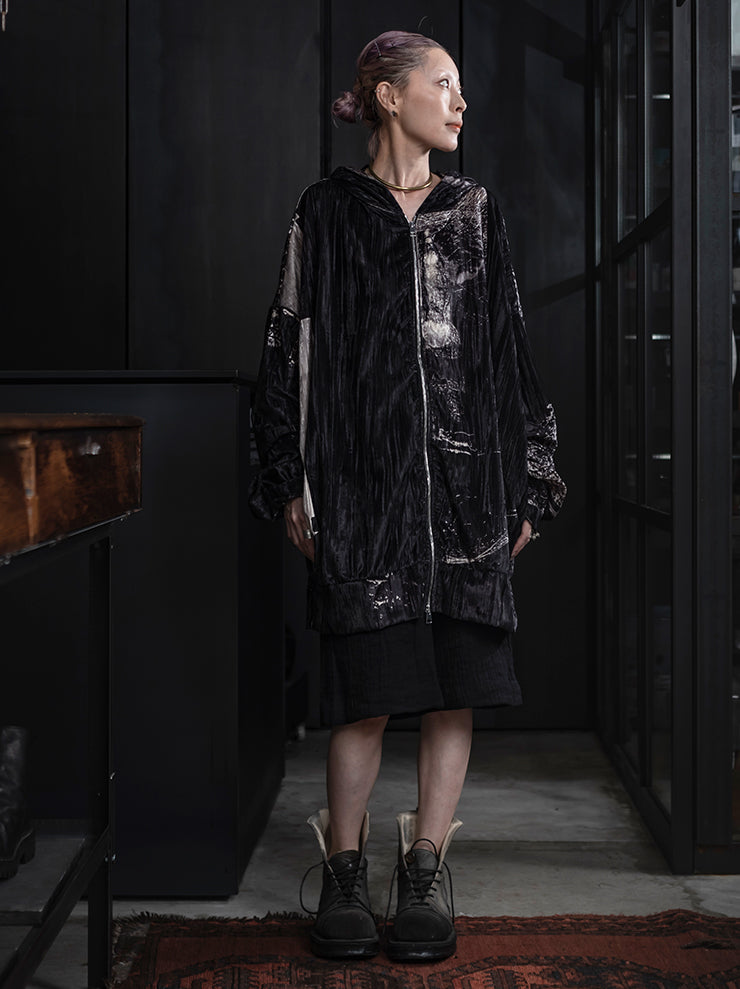BARBARA BOLOGNA<br> WOMENS PRINTED BASIC HOODIE ZIP JACKET