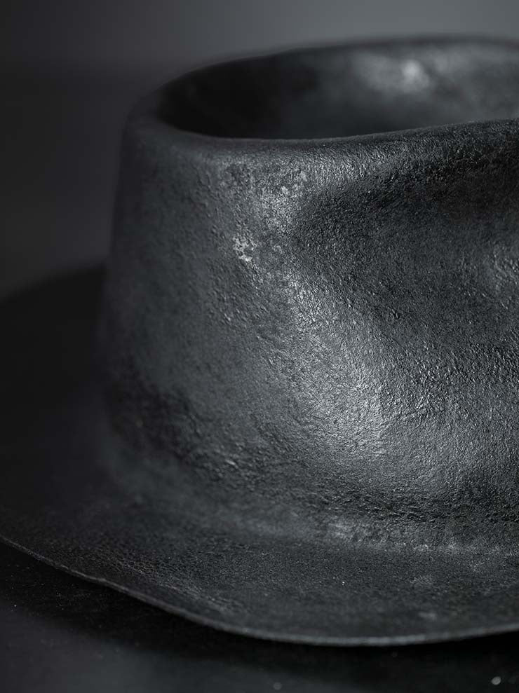 HORISAKI<br> Rabbit fur felt hard burnt hat RHB006 / BLACK