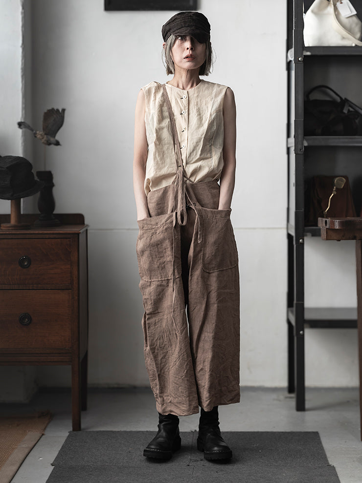 ATELIER SUPPAN<br> WOMENS LINEN HEMP ROUND HOOK TROUSER