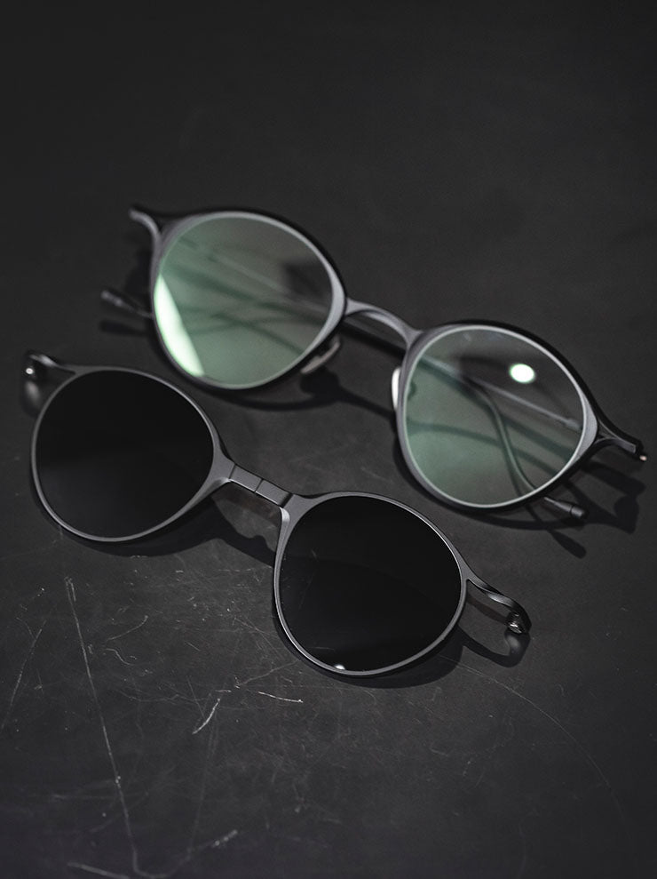 RIGARDS<br/>TITANIUMフレームサングラス / BLACK FRAME x BLACK CLIP / RG1038TI