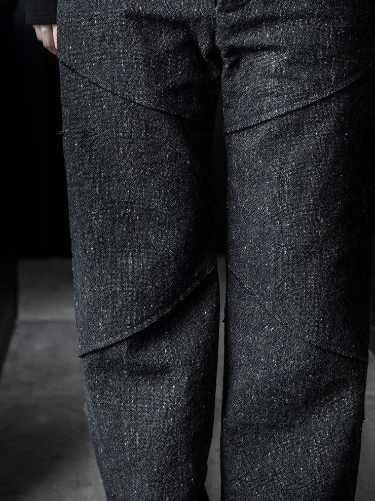 K'ANG<br>MENS SANPIETRINI PACHED WIDE FIT TROUSERS / DARK GREY