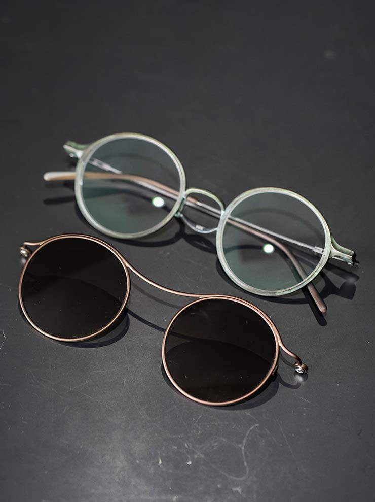 RIGARDS × THE VIRIDI-ANNE<br> TITANIUM & STAINLESS STEEL FRAME SUNGLASSES / JADE FRAME x BRONZE CLIP / RG2000TVA