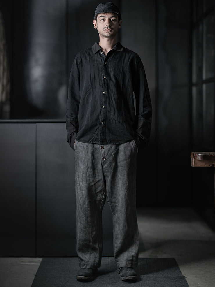 ATELIER SUPPAN<br>MENS HEMP TROUSERS BLUE DYE / W26-14