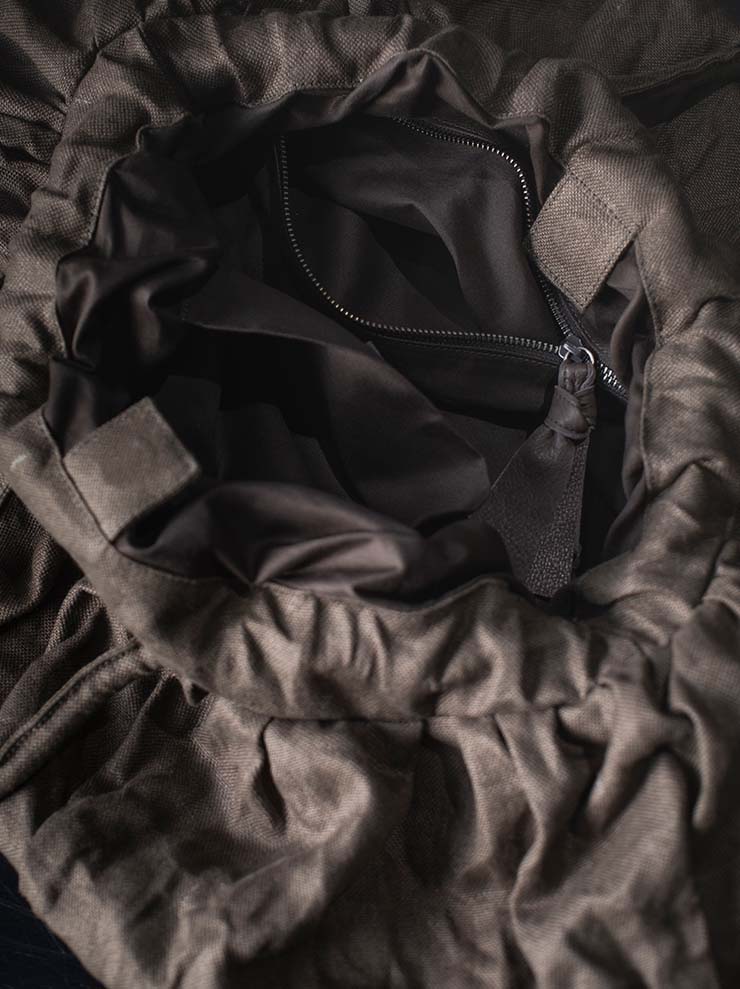 TUFORÉE<br> Linen bag / GAT LARGE / DARK BROWN