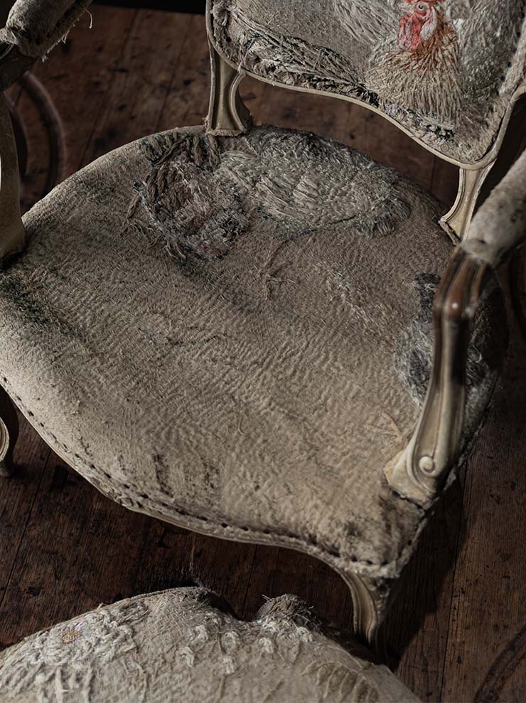 By Walid<br>19TH CENTURY FRENCH OAK CHAIR