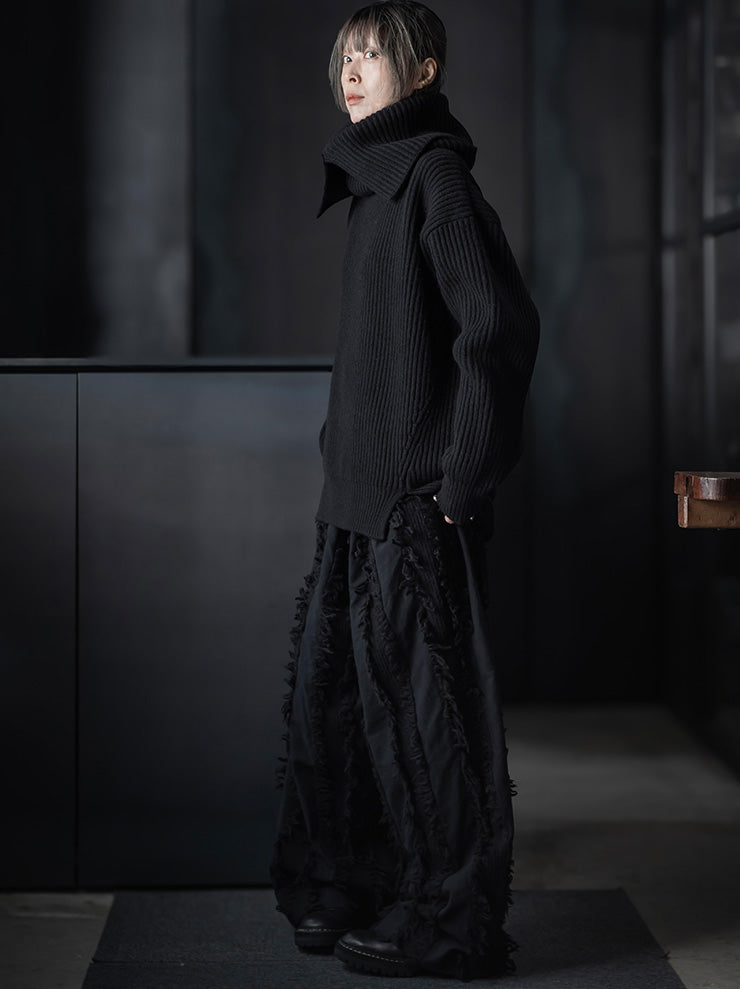 UMA WANG<br>WOMENS CASHMERE OVER TOP / BLACK