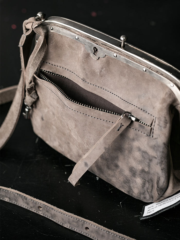 MDK – MIRANDA KALOUDIS<br>FRENCH LOCK BAG L / HORSE LEATHER / NATURAL SHADES