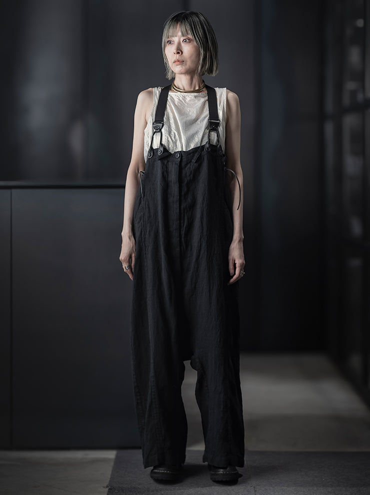 RUNDHOLZ<br> WOMENS Linen Overalls / black