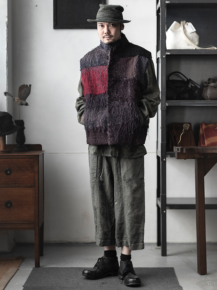 By Walid<br> MENS GILET / AUBERGINE