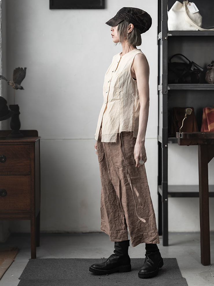 ATELIER SUPPAN<br> WOMENS Tea dye buttoned tops