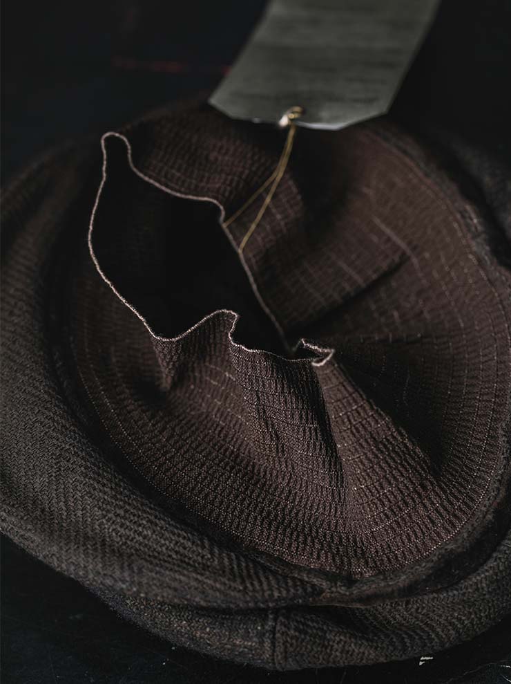 HORISAKI<br>ONE OF A KIND COLLECTION ハンドダイコットンウールハット OOAK25 NO.98 / BROWN