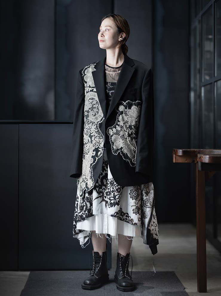 IA LONDON<br>WOMENS OVERSIZED HAND-STITCHED BLAZER / HONITON I PRINT