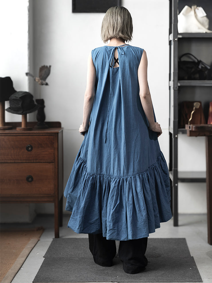 KINYAN LAM<br> WOMENS Natural Dye Balloon Dress / INDIGO SKY BLUE
