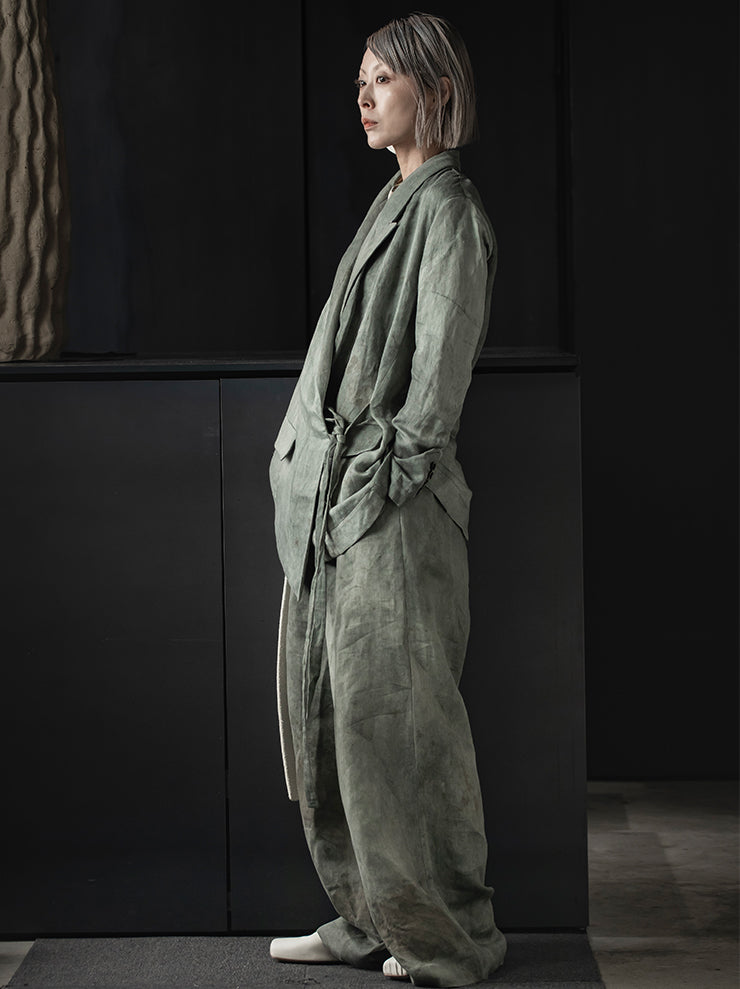 UMA WANG<br> WOMENS LINEN COTTON JACKET / VENICE BLUE