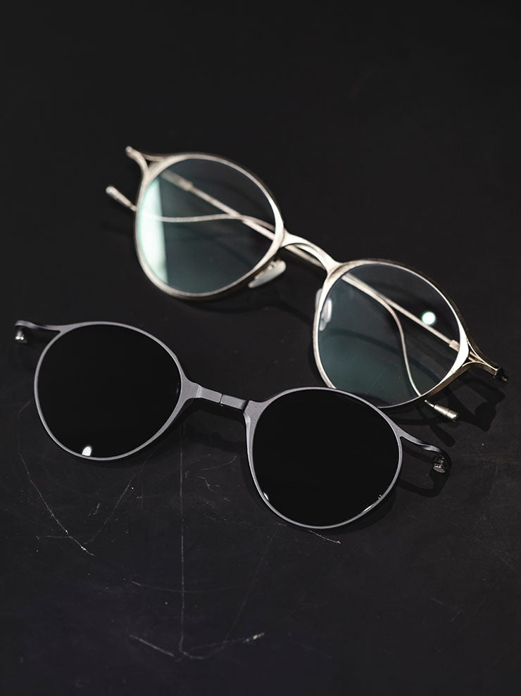 RIGARDS<br>STAINLESS STEEL & ALUMINUM FRAME SUNGLASSES / GOLD FRAME x GRAY CLIP / RG1038ST