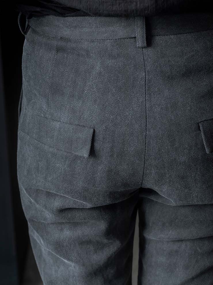 K'ANG<br>MENS FITTED TROUSERS / OFF BLACK