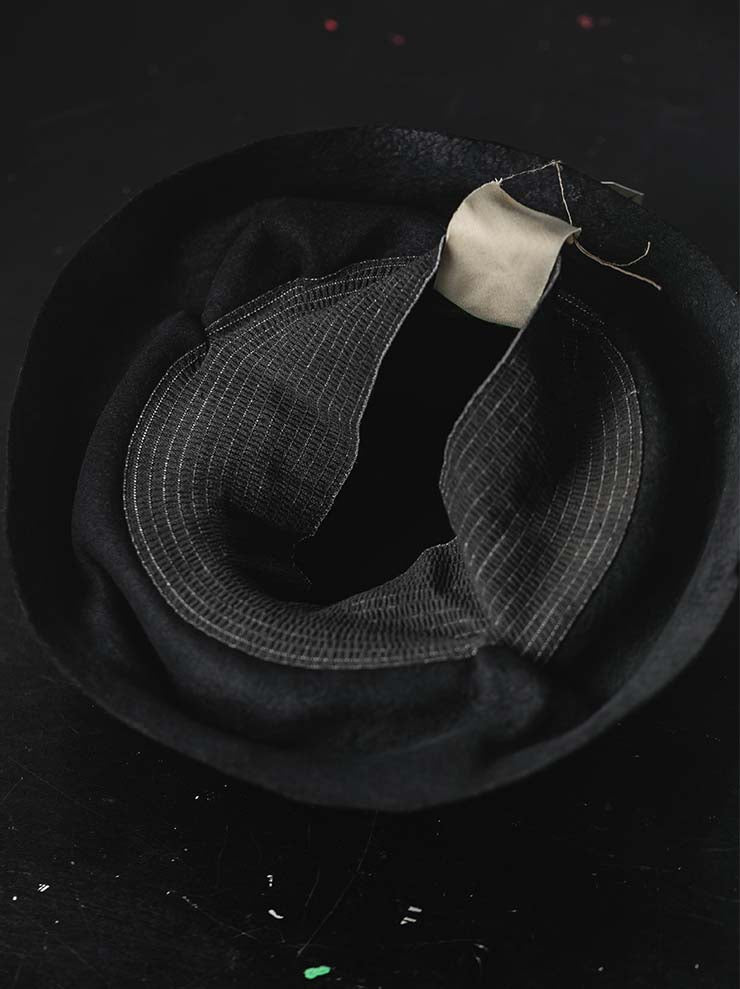 HORISAKI<br>ラビットファーフェルトハードバーンハット RHPK006 / BLACK HB