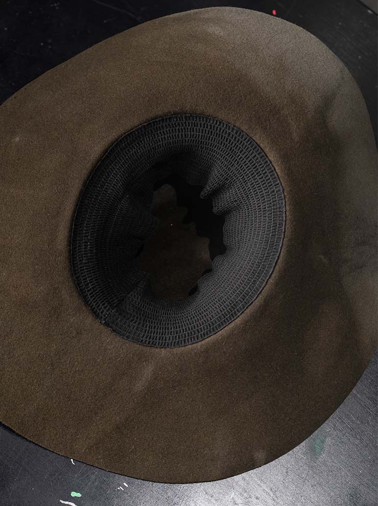 HORISAKI<br> ONE OF A KIND COLLECTION Rabbit Fur Felt Hat OOAK24 NO.141 / BROWN