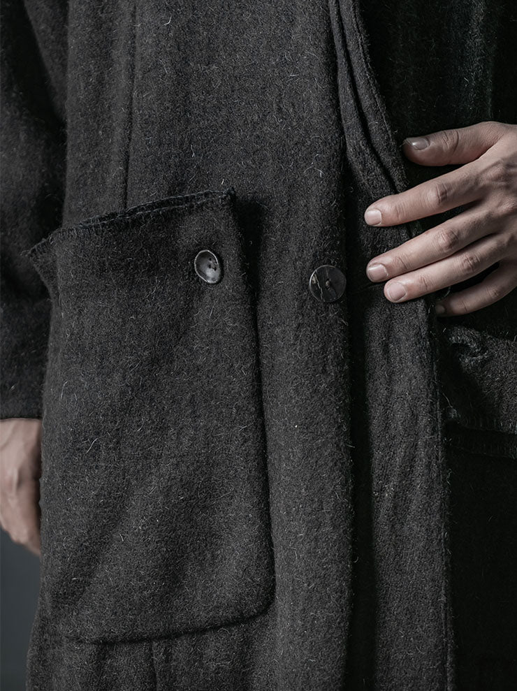 GATHERING<br>UNISEX FARMER COAT / BLACK BROWN